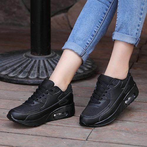Ms Leisure Non-slip Sports Shoes Cushion Running Shoes-Black