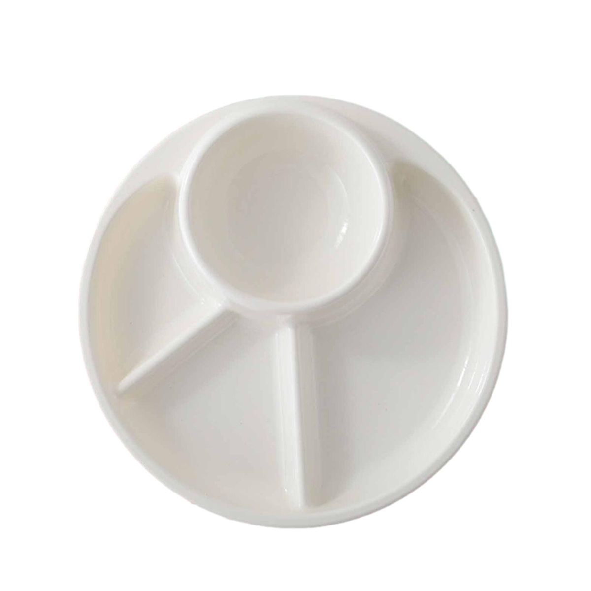 Food Plate 4 Grids Baby Feeding Plate White