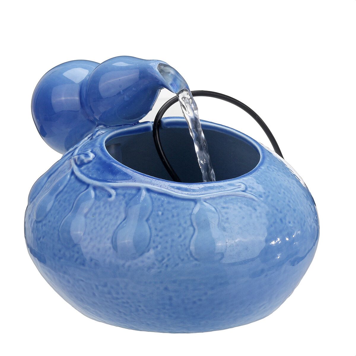 Ceramic Pet Cat Dog Automatic Circulating Water Dispenser Fountain Basin Drinker EU-Blue