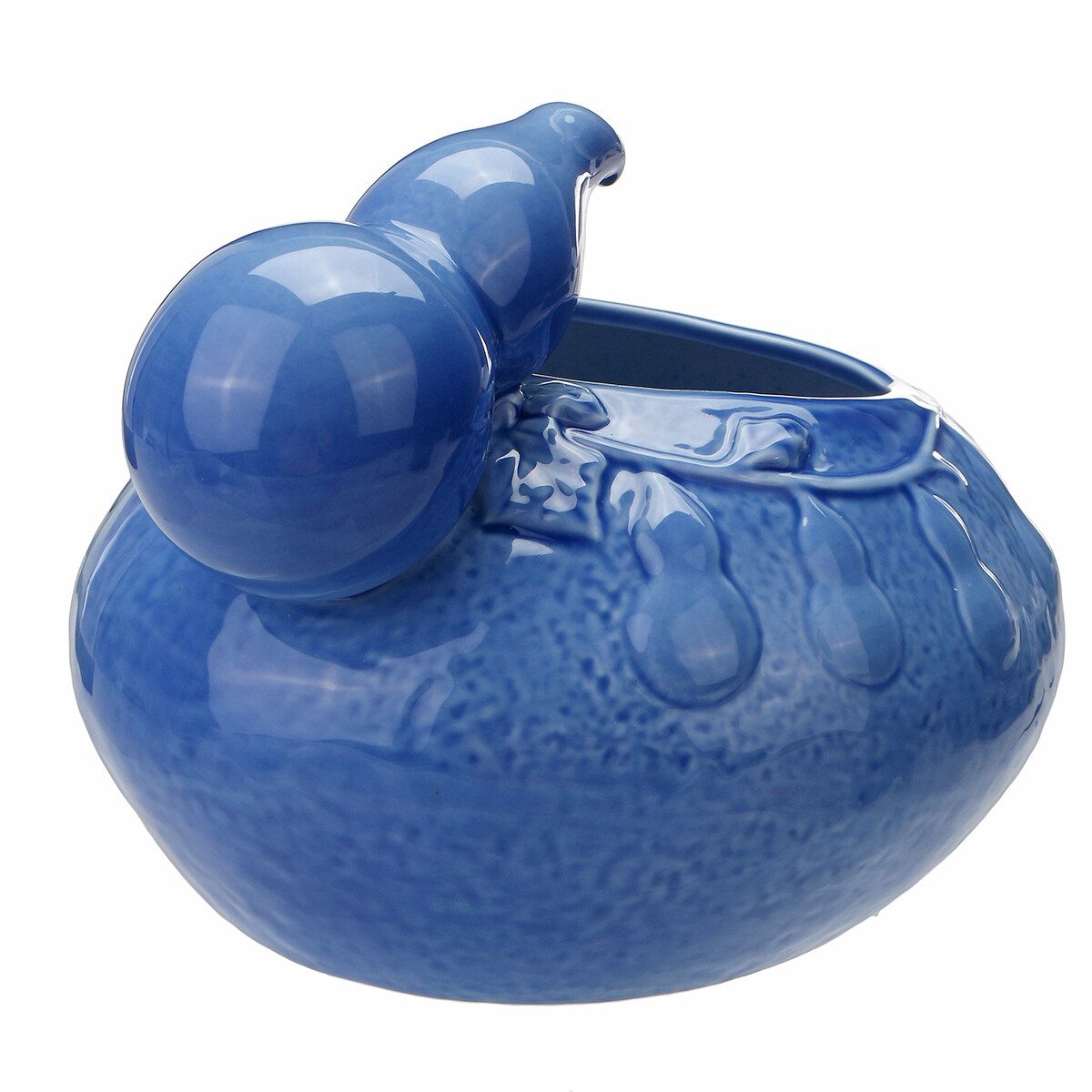 Ceramic Pet Cat Dog Automatic Circulating Water Dispenser Fountain Basin Drinker EU-Blue