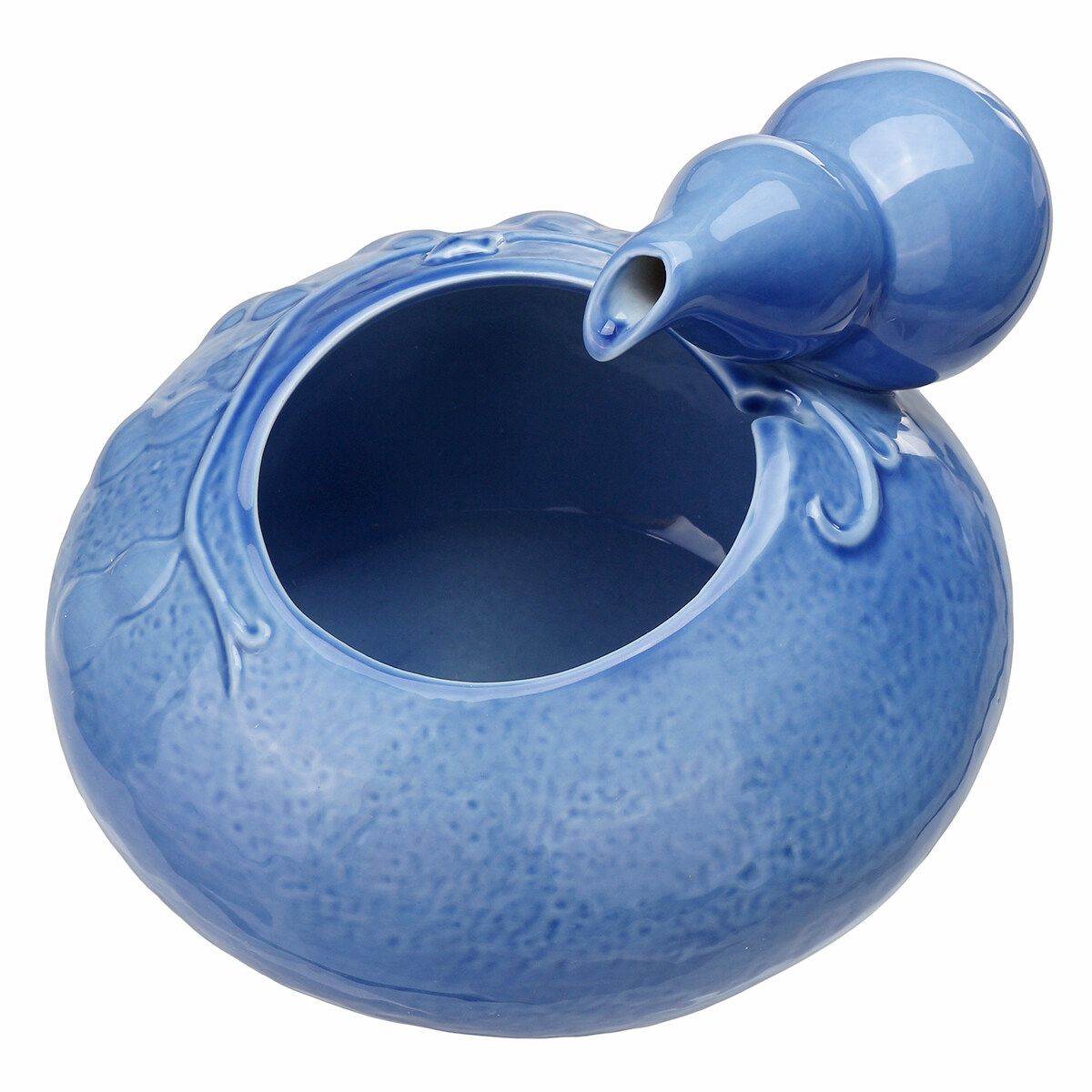 Ceramic Pet Cat Dog Automatic Circulating Water Dispenser Fountain Basin Drinker EU-Blue