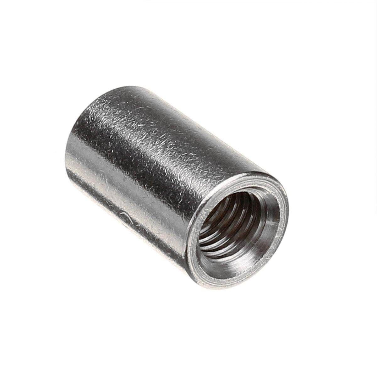 M8 20mm Round Connector 304 Stainless Steel Threaded Sleeve Bar Stud Rod Coupling Nut