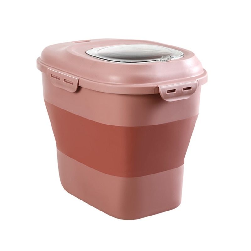 D08D Pet Food Storage Container Storage Bin For Dog Cat Fish Bird Foldable Rice Container Airtight Plastic Storage Holds