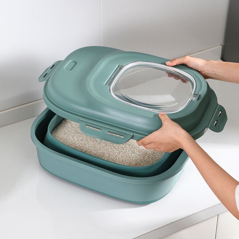 D08D Pet Food Storage Container Storage Bin For Dog Cat Fish Bird Foldable Rice Container Airtight Plastic Storage Holds