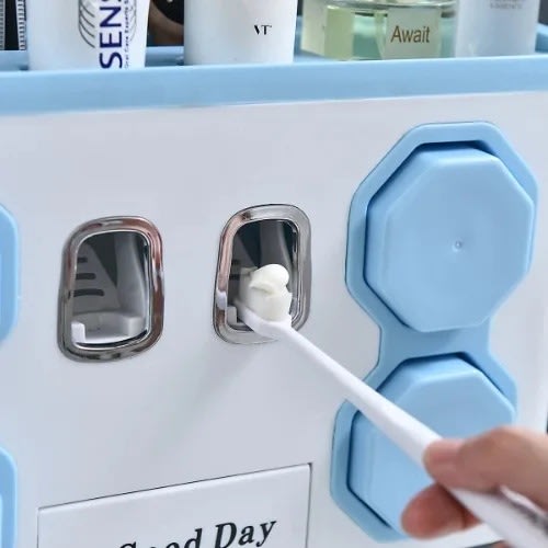 Automatic Toothbrush Holder And Toothpaste Dispenser Rack