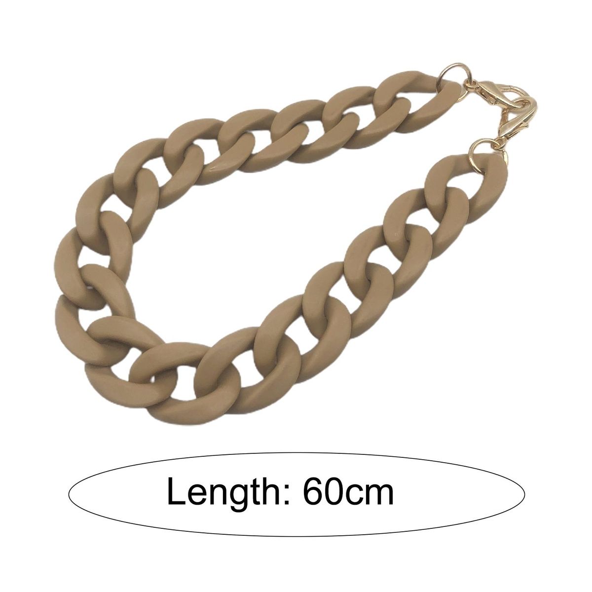 Matte Acrylic Bag Chain Strap Heavy Duty Hook Crossbody Handbag Brown