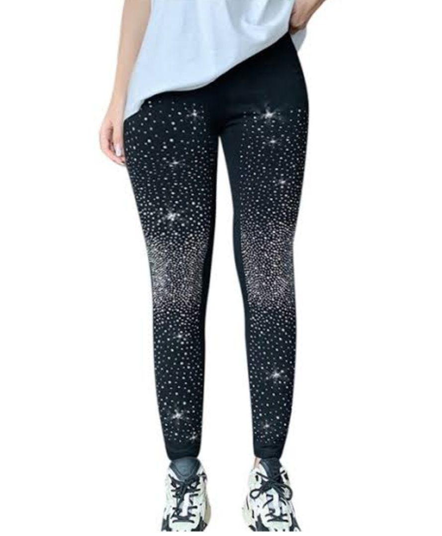 Black Stone Stretchy High Waist Leggings