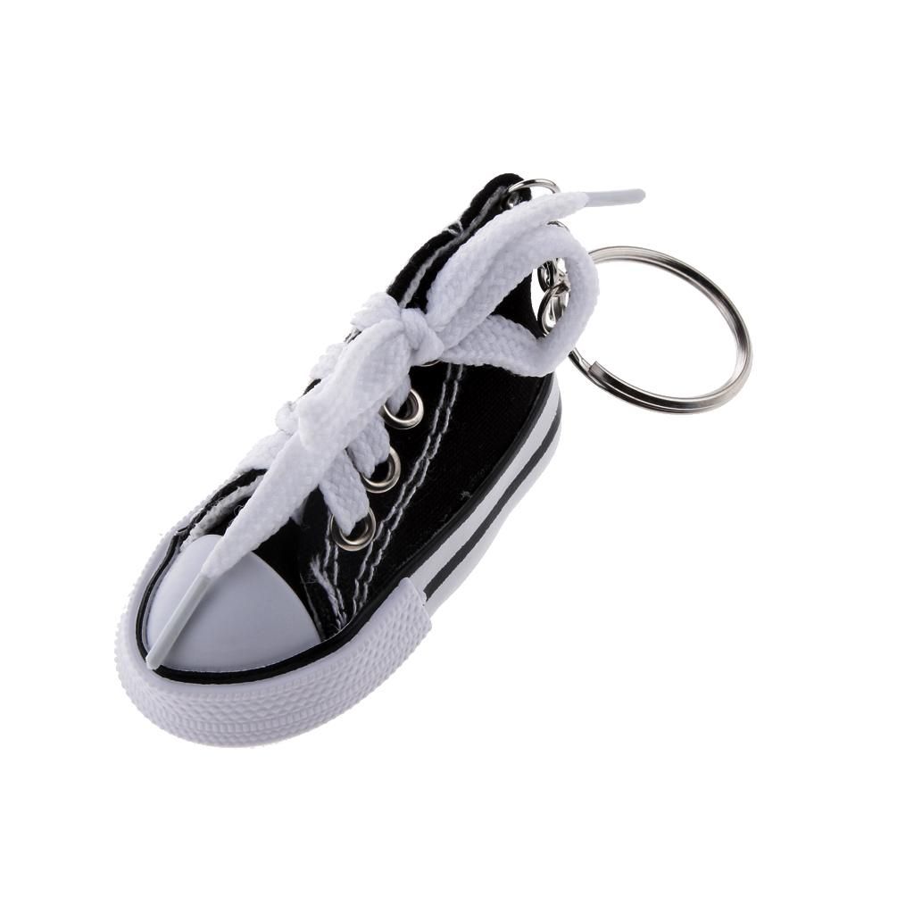 Fashion Canvas Shoe Pendant Keyring Key Chain Gift Black