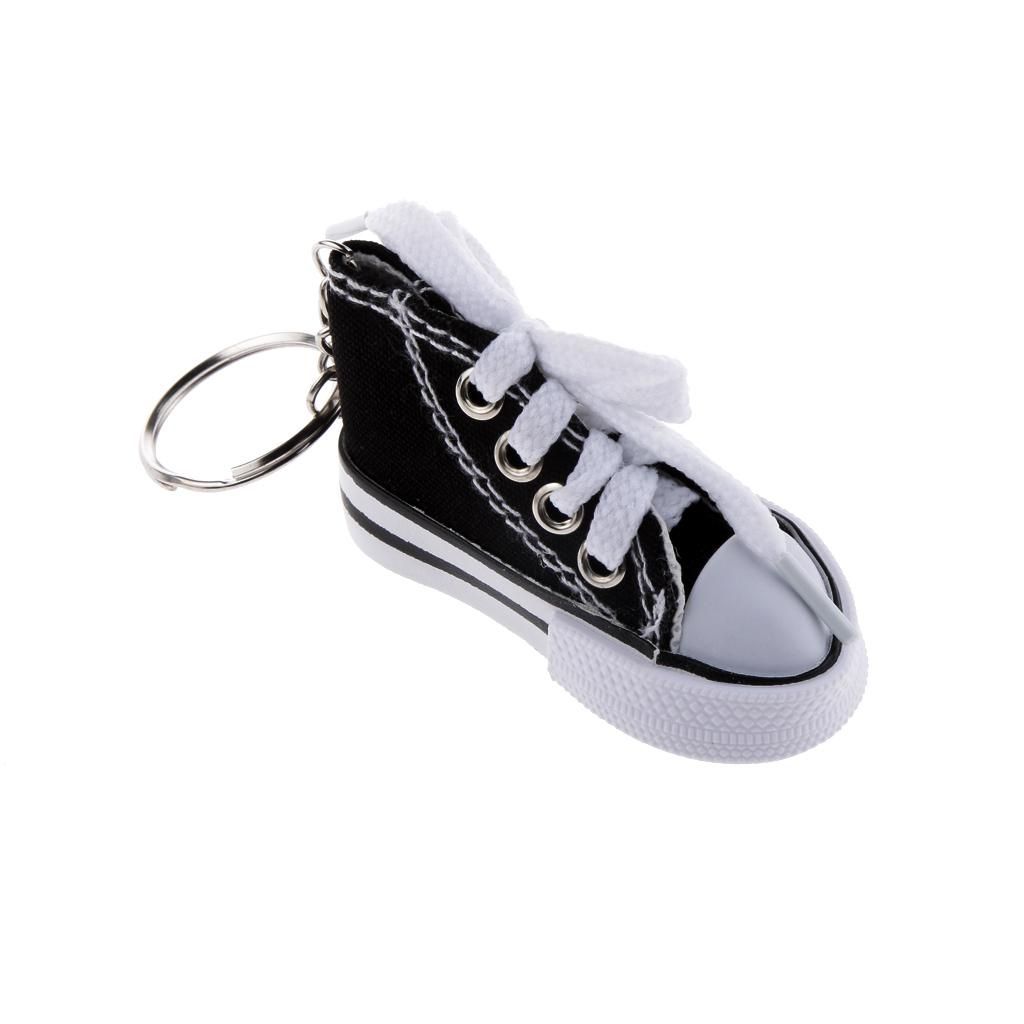 Fashion Canvas Shoe Pendant Keyring Key Chain Gift Black