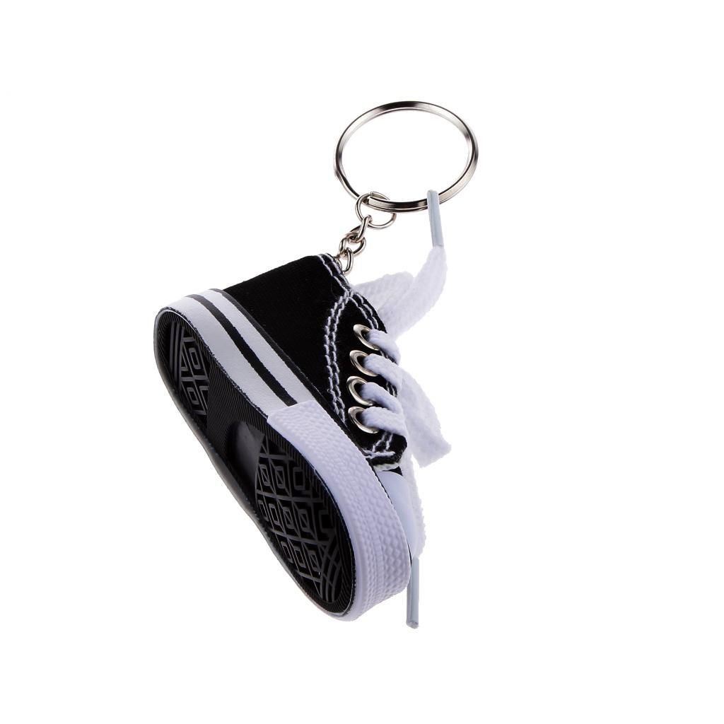 Fashion Canvas Shoe Pendant Keyring Key Chain Gift Black