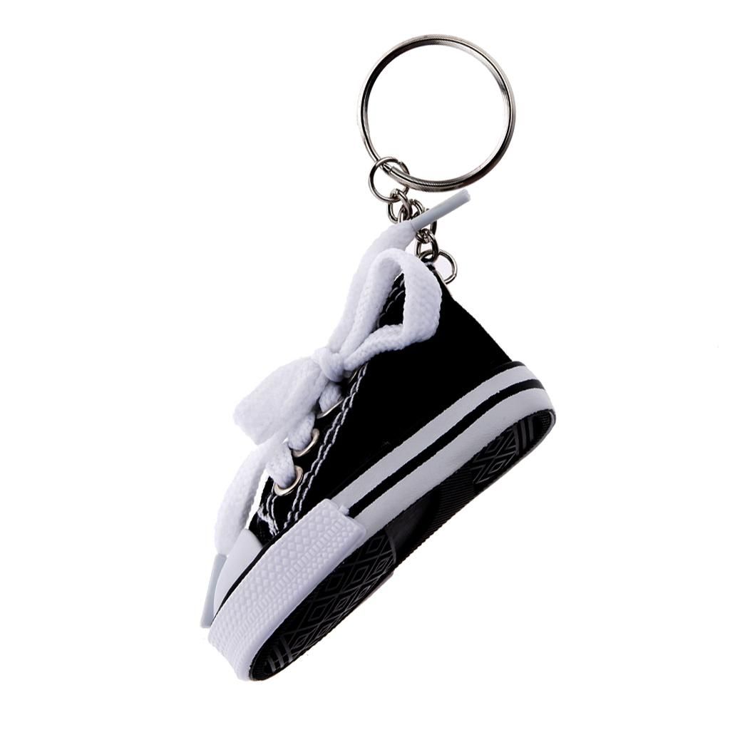 Fashion Canvas Shoe Pendant Keyring Key Chain Gift Black