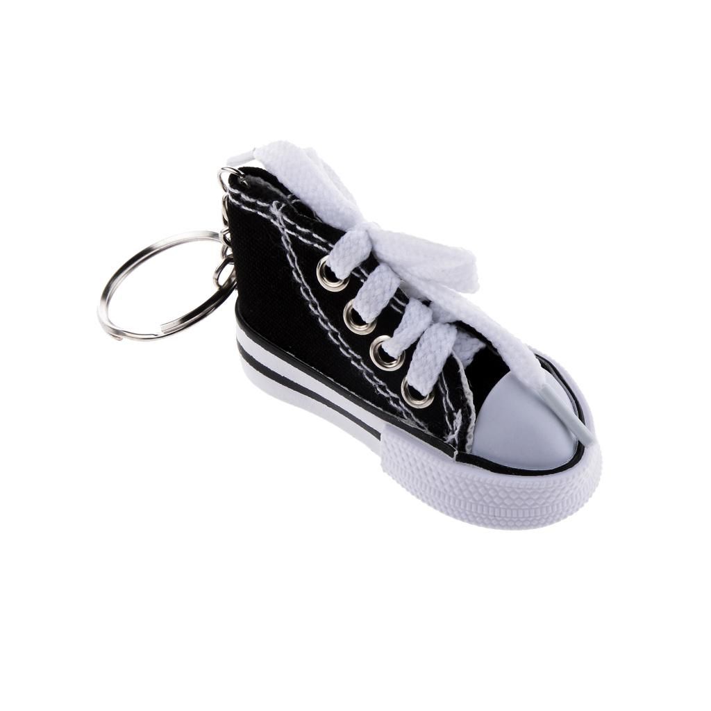 Fashion Canvas Shoe Pendant Keyring Key Chain Gift Black