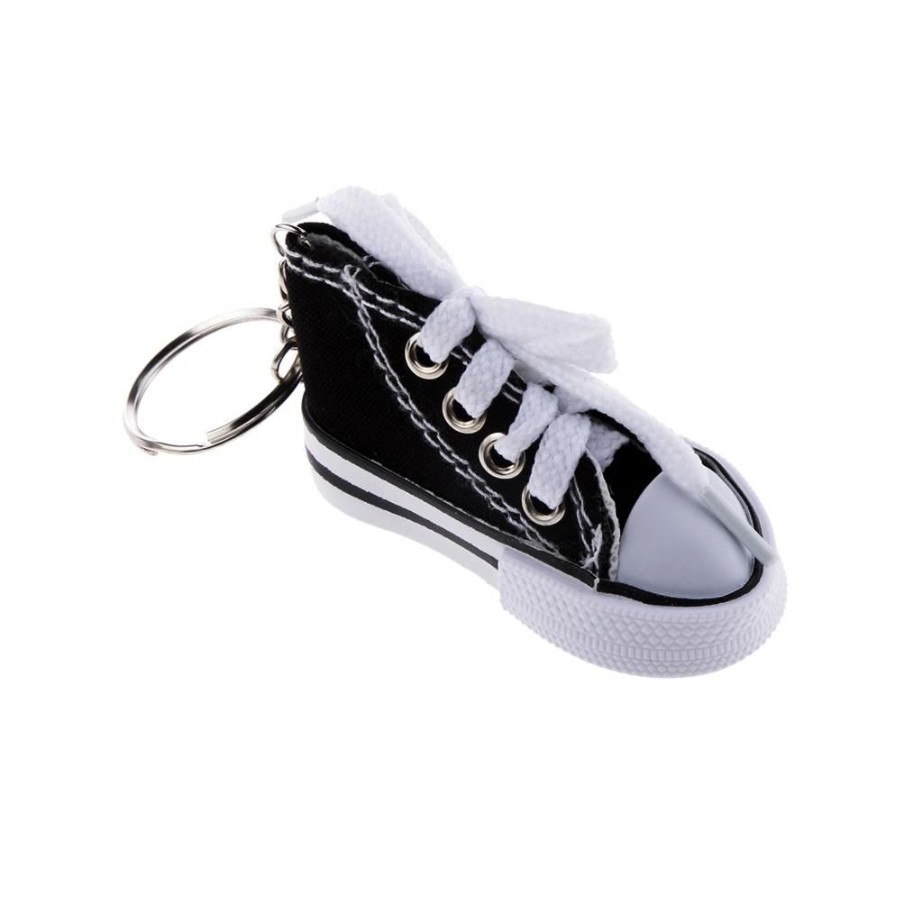 Fashion Canvas Shoe Pendant Keyring Key Chain Gift Black