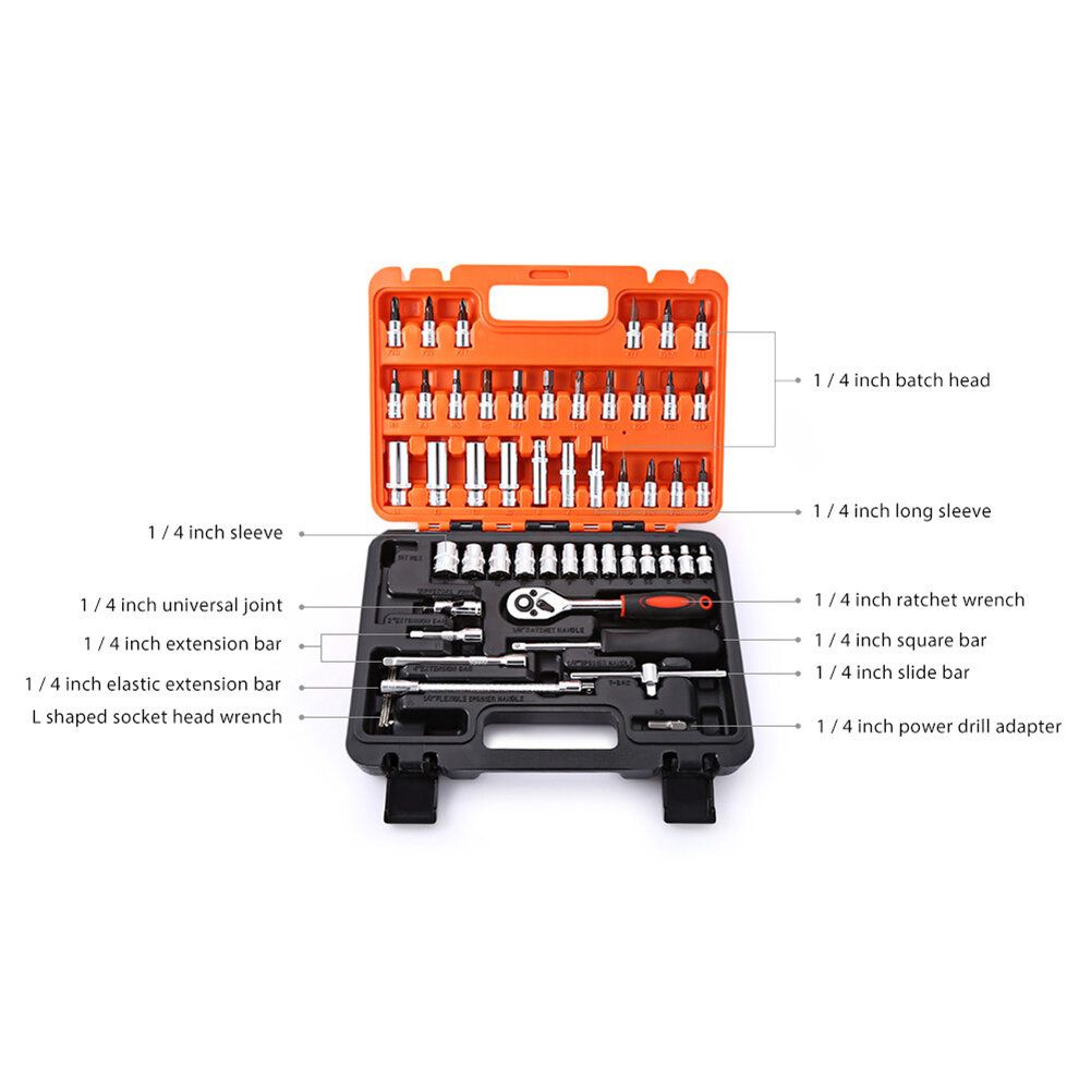53PCS Vehicle Tool Combination Set Vehicle Small Emergency