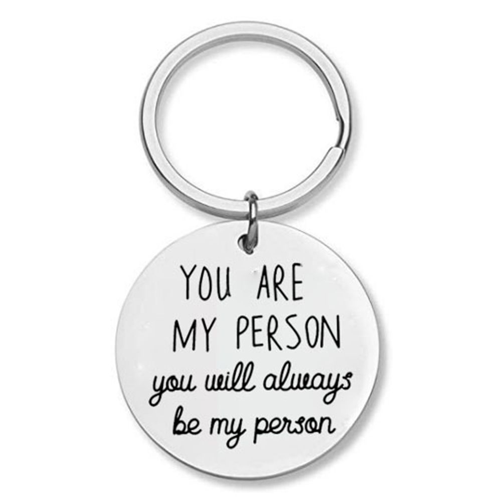 Creative You Are My Person Letters Pendant Key Ring-Silver