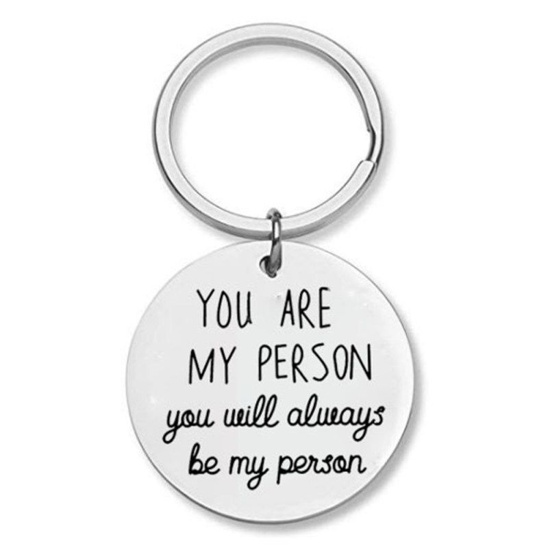 Creative You Are My Person Letters Pendant Key Ring-Silver
