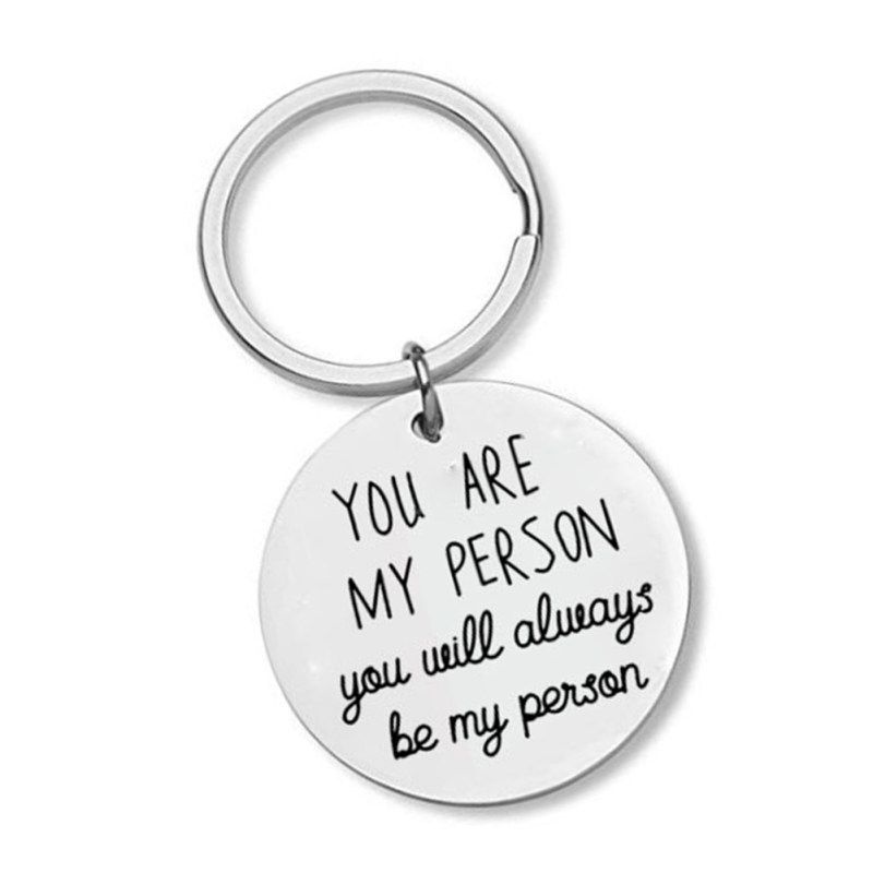 Creative You Are My Person Letters Pendant Key Ring-Silver
