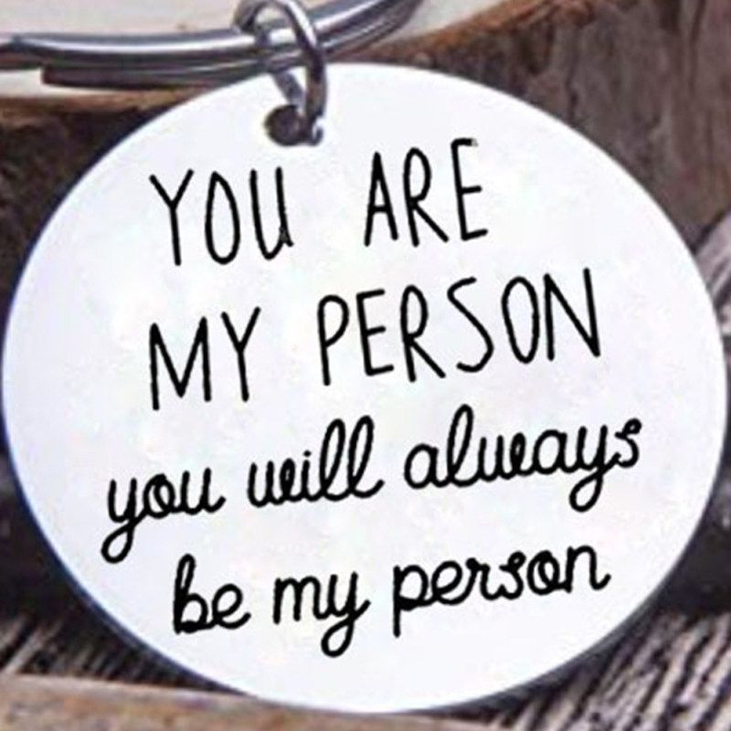 Creative You Are My Person Letters Pendant Key Ring-Silver